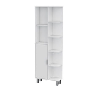 HomeRoots 63" Elegant White Wood Accent Cabinet – Sleek Single-Door Storage for Modern & Coastal Decor 552293
