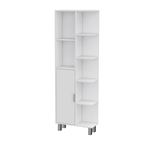 HomeRoots 63" Elegant White Wood Accent Cabinet – Sleek Single-Door Storage for Modern & Coastal Decor 552293