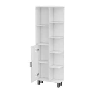 HomeRoots 63" Elegant White Wood Accent Cabinet – Sleek Single-Door Storage for Modern & Coastal Decor 552293