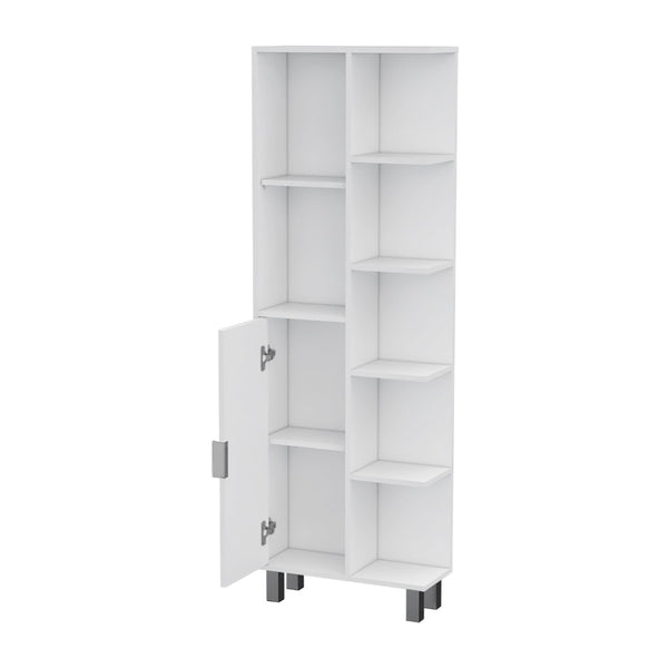 HomeRoots 63" Elegant White Wood Accent Cabinet – Sleek Single-Door Storage for Modern & Coastal Decor 552293