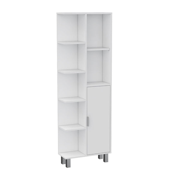 HomeRoots 63" Elegant White Wood Accent Cabinet – Sleek Single-Door Storage for Modern & Coastal Decor 552293