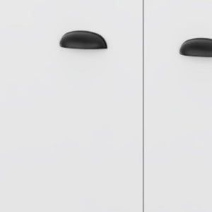 HomeRoots 29" White Wood Bar Cabinet - Modern Two-Door Design, Elegant Storage for Drinks & Glassware Essentials 552295
