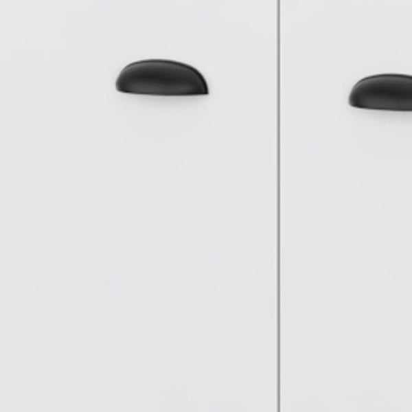 HomeRoots 29" White Wood Bar Cabinet - Modern Two-Door Design, Elegant Storage for Drinks & Glassware Essentials 552295