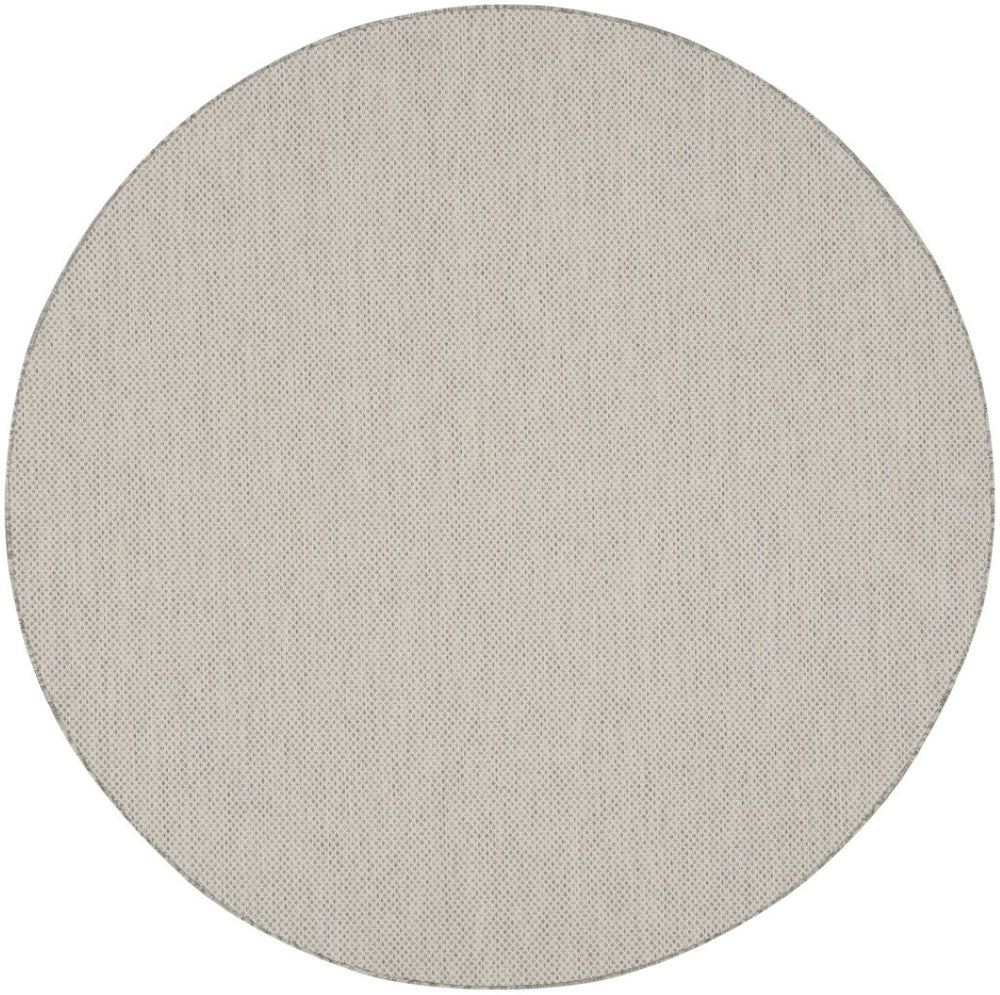 HomeRoots 10' Ivory and Gray Round Geometric Area Rug - Modern, Durable, Indoor/Outdoor, Low-Maintenance Style! 552298
