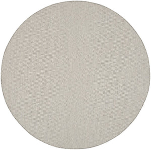HomeRoots 10' Ivory and Gray Round Geometric Area Rug - Modern, Durable, Indoor/Outdoor, Low-Maintenance Style! 552298