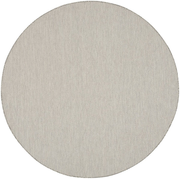 HomeRoots 10' Ivory and Gray Round Geometric Area Rug - Modern, Durable, Indoor/Outdoor, Low-Maintenance Style! 552298