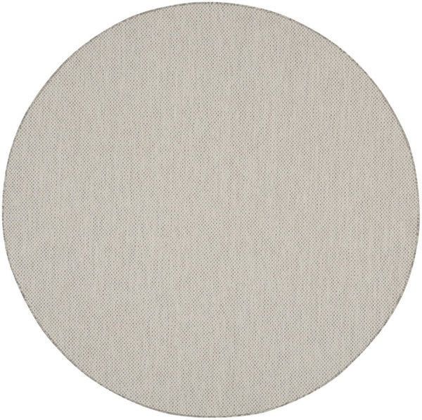 HomeRoots 10' Ivory and Gray Round Geometric Area Rug - Modern, Durable, Indoor/Outdoor, Low-Maintenance Style! 552298