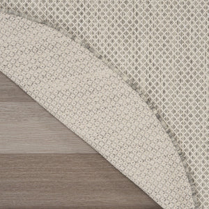 HomeRoots 10' Ivory and Gray Round Geometric Area Rug - Modern, Durable, Indoor/Outdoor, Low-Maintenance Style! 552298