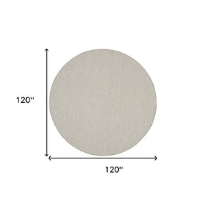 HomeRoots 10' Ivory and Gray Round Geometric Area Rug - Modern, Durable, Indoor/Outdoor, Low-Maintenance Style! 552298