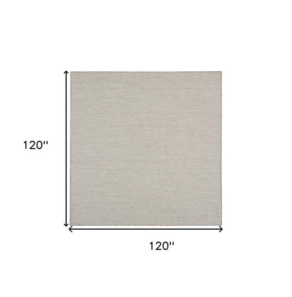 HomeRoots 10' Ivory and Silver Geometric Indoor Outdoor Area Rug - Modern, Durable, Easy to Clean, Versatile Decor 552299