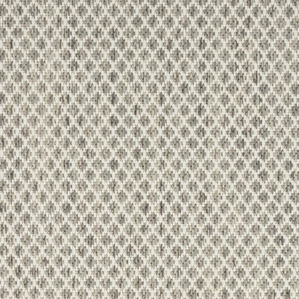 HomeRoots 10' Ivory and Silver Geometric Indoor Outdoor Area Rug - Modern, Durable, Easy to Clean, Versatile Decor 552299