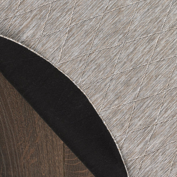 HomeRoots 8' Gray and Light Gray Round Geometric Area Rug – Stylish, Durable Indoor/Outdoor Décor for Any Space 552303