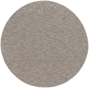 HomeRoots 8' Gray and Light Gray Round Geometric Area Rug – Stylish, Durable Indoor/Outdoor Décor for Any Space 552303
