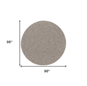 HomeRoots 8' Gray and Light Gray Round Geometric Area Rug – Stylish, Durable Indoor/Outdoor Décor for Any Space 552303