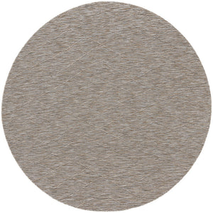 HomeRoots 8' Gray and Light Gray Round Geometric Area Rug – Stylish, Durable Indoor/Outdoor Décor for Any Space 552303
