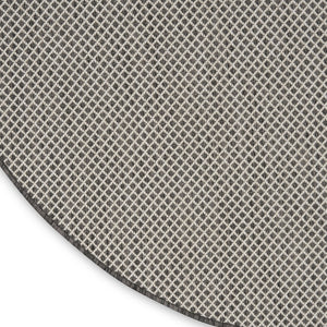 HomeRoots 8' Round Geometric Area Rug in Ivory & Charcoal - Stylish, Durable, Indoor/Outdoor Accent Piece 552306