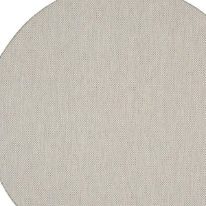 HomeRoots 8' Ivory and Silver Round Geometric Area Rug - Stylish, Durable, Indoor/Outdoor Decor for Any Space 552307