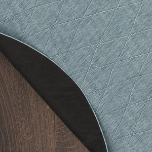 HomeRoots 8' Aqua and Ivory Geometric Round Area Rug – Stylish, Durable, Weather-Resistant for Indoor & Outdoor Use 552320