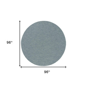 HomeRoots 8' Aqua and Ivory Geometric Round Area Rug – Stylish, Durable, Weather-Resistant for Indoor & Outdoor Use 552320
