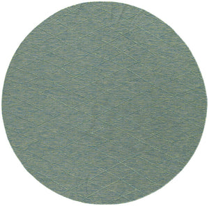 HomeRoots 8' Blue and Green Round Geometric Area Rug - Stylish, Durable, Indoor/Outdoor, Easy-Clean Design 552321