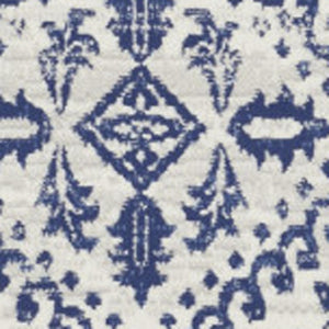 HomeRoots 8' Ivory and Navy Blue Geometric Distressed Rug - Durable, Stylish, Low-Maintenance for Modern Homes 8' Round 552327