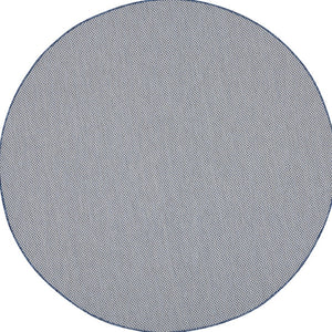 HomeRoots 8' Ivory and Blue Geometric Area Rug - Stylish Indoor/Outdoor Flatweave Rug for Modern Spaces 552329