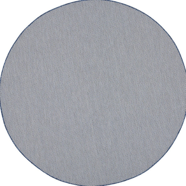 HomeRoots 8' Ivory and Blue Geometric Area Rug - Stylish Indoor/Outdoor Flatweave Rug for Modern Spaces 552329