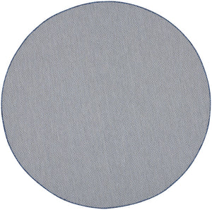 HomeRoots 8' Ivory and Blue Geometric Area Rug - Stylish Indoor/Outdoor Flatweave Rug for Modern Spaces 552329