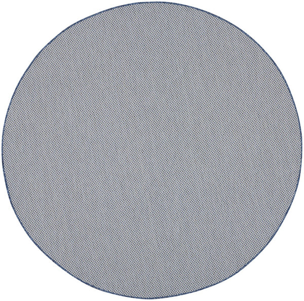 HomeRoots 8' Ivory and Blue Geometric Area Rug - Stylish Indoor/Outdoor Flatweave Rug for Modern Spaces 552329