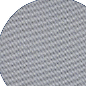 HomeRoots 8' Ivory and Blue Geometric Area Rug - Stylish Indoor/Outdoor Flatweave Rug for Modern Spaces 552329