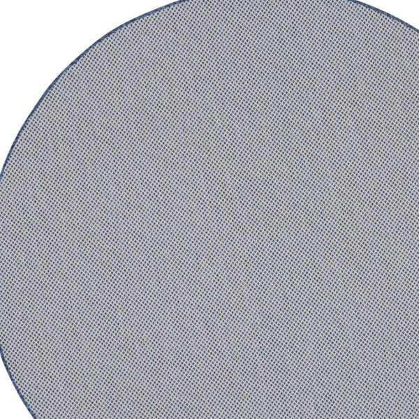 HomeRoots 8' Ivory and Blue Geometric Area Rug - Stylish Indoor/Outdoor Flatweave Rug for Modern Spaces 552329