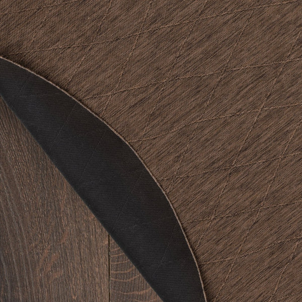 HomeRoots 8' Round Geometric Area Rug in Dark Brown - Stylish, Durable, Indoor/Outdoor Perfect for Any Space 552331