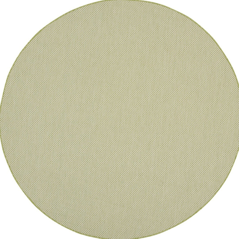 HomeRoots 8' Ivory and Green Geometric Area Rug – Durable, Stylish Indoor/Outdoor Design for Every Space 552333
