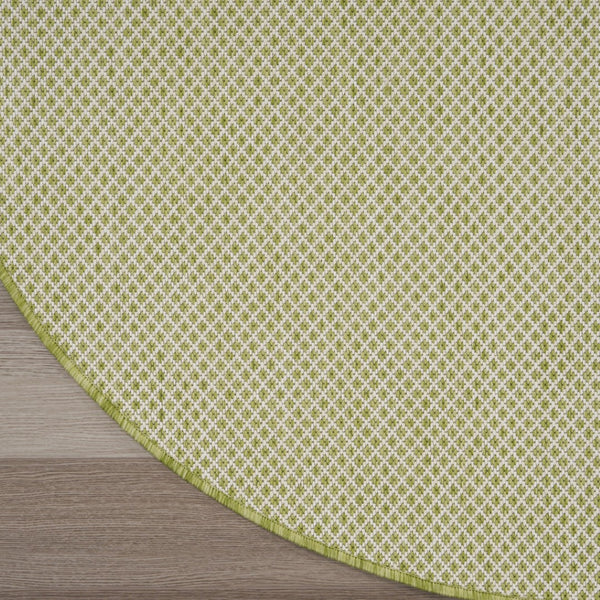 HomeRoots 8' Ivory and Green Geometric Area Rug – Durable, Stylish Indoor/Outdoor Design for Every Space 552333