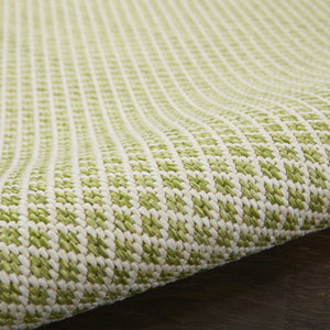 HomeRoots 8' Ivory and Green Geometric Area Rug – Durable, Stylish Indoor/Outdoor Design for Every Space 552333