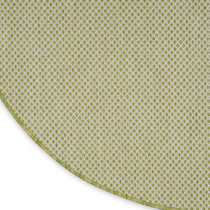 HomeRoots 8' Ivory and Green Geometric Area Rug – Durable, Stylish Indoor/Outdoor Design for Every Space 552333
