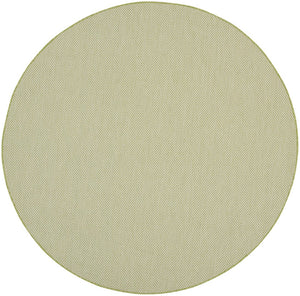 HomeRoots 8' Ivory and Green Geometric Area Rug – Durable, Stylish Indoor/Outdoor Design for Every Space 552333