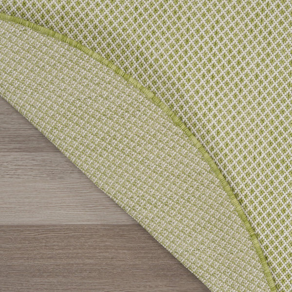 HomeRoots 8' Ivory and Green Geometric Area Rug – Durable, Stylish Indoor/Outdoor Design for Every Space 552333