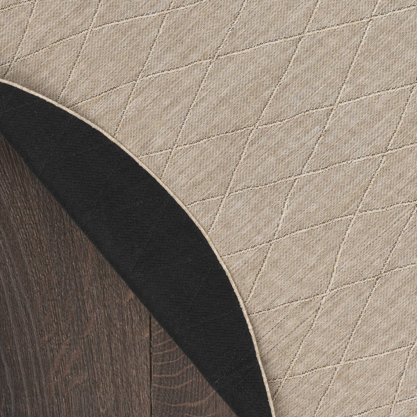 HomeRoots 8' Round Geometric Area Rug in Natural & Light Brown – Stylish Indoor/Outdoor Essential for Any Space 552338
