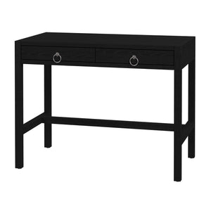Butler Specialty Company Lark 40" Rectangular Wood Writing Desk With Two Drawers For Small Spaces Black Oak Veneers,Acacia Solids 5523432-butler