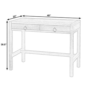 Butler Specialty Company Lark 40" Rectangular Wood Writing Desk With Two Drawers For Small Spaces Black Oak Veneers,Acacia Solids 5523432-butler