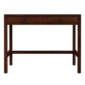 Butler Specialty Company Lark 40" Rectangular Wood Writing Desk With Two Drawers For Small Spaces Medium Brown Walnut Veneers,Mindi Solids 5523489-butler