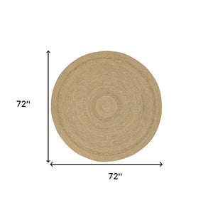 HomeRoots 6' Handmade Seagrass Round Rug – Durable Indoor/Outdoor Floor Piece with Natural Brown Tones 552366
