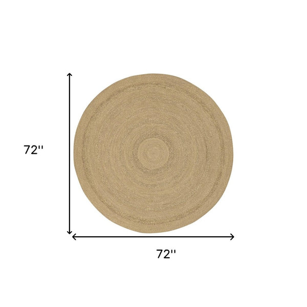 HomeRoots 6' Handmade Seagrass Round Rug – Durable Indoor/Outdoor Floor Piece with Natural Brown Tones 552366