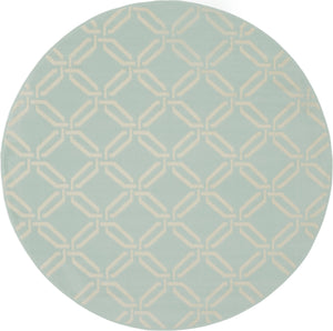 Homeroots 5' Beige And Green Trellis Round Rug  Polypropylene 552393