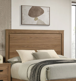 English Elm Simple Recessed Panel Full Bed Frame Rubberwood Build Walnut Transitional Bedroom B2741S00870