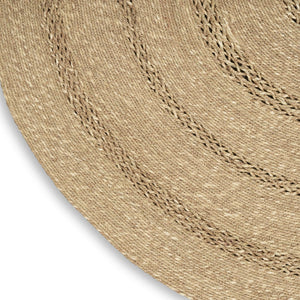 HomeRoots 5' Handmade Round Seagrass Area Rug - Natural & Brown for Indoor/Outdoor Use, Durable & Low Profile 552434