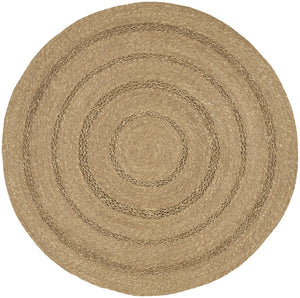 HomeRoots 5' Handmade Round Seagrass Area Rug - Natural & Brown for Indoor/Outdoor Use, Durable & Low Profile 552434