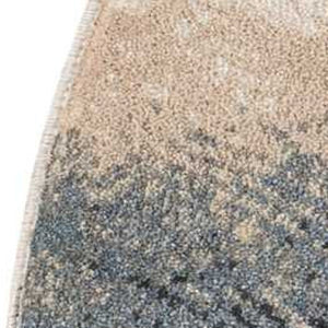 Homeroots 4' Gray Black And Beige Abstract Round Rug  Polyester 552462