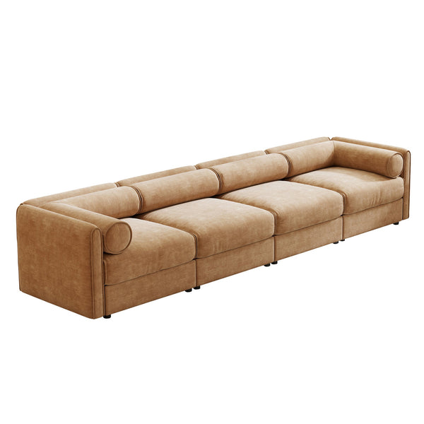 English Elm Modular Sectional Sofa - Plush Chenille With Hidden Storage, Ergonomic Design & Flexible Layout Options W714S01230